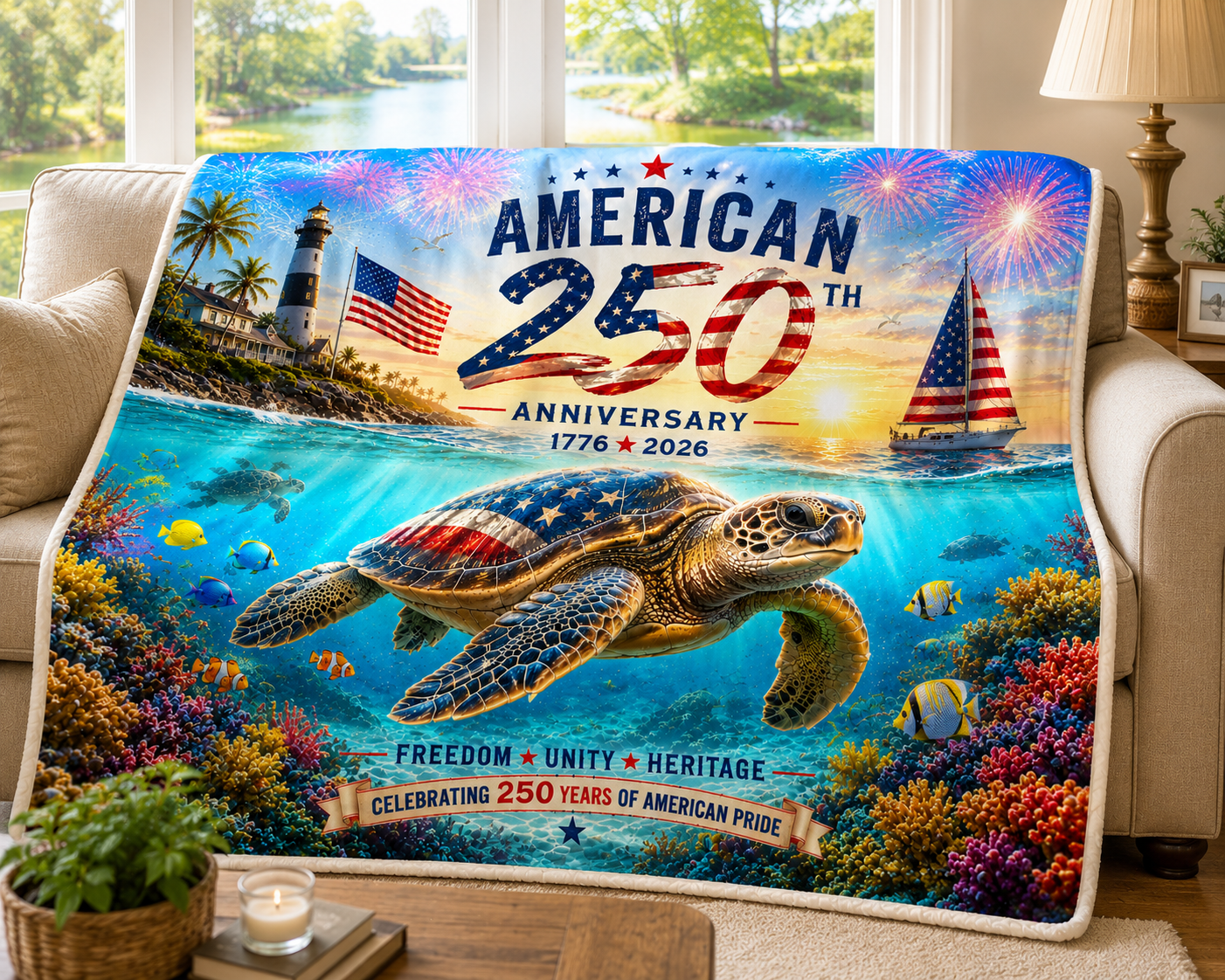 American 250 sea turle