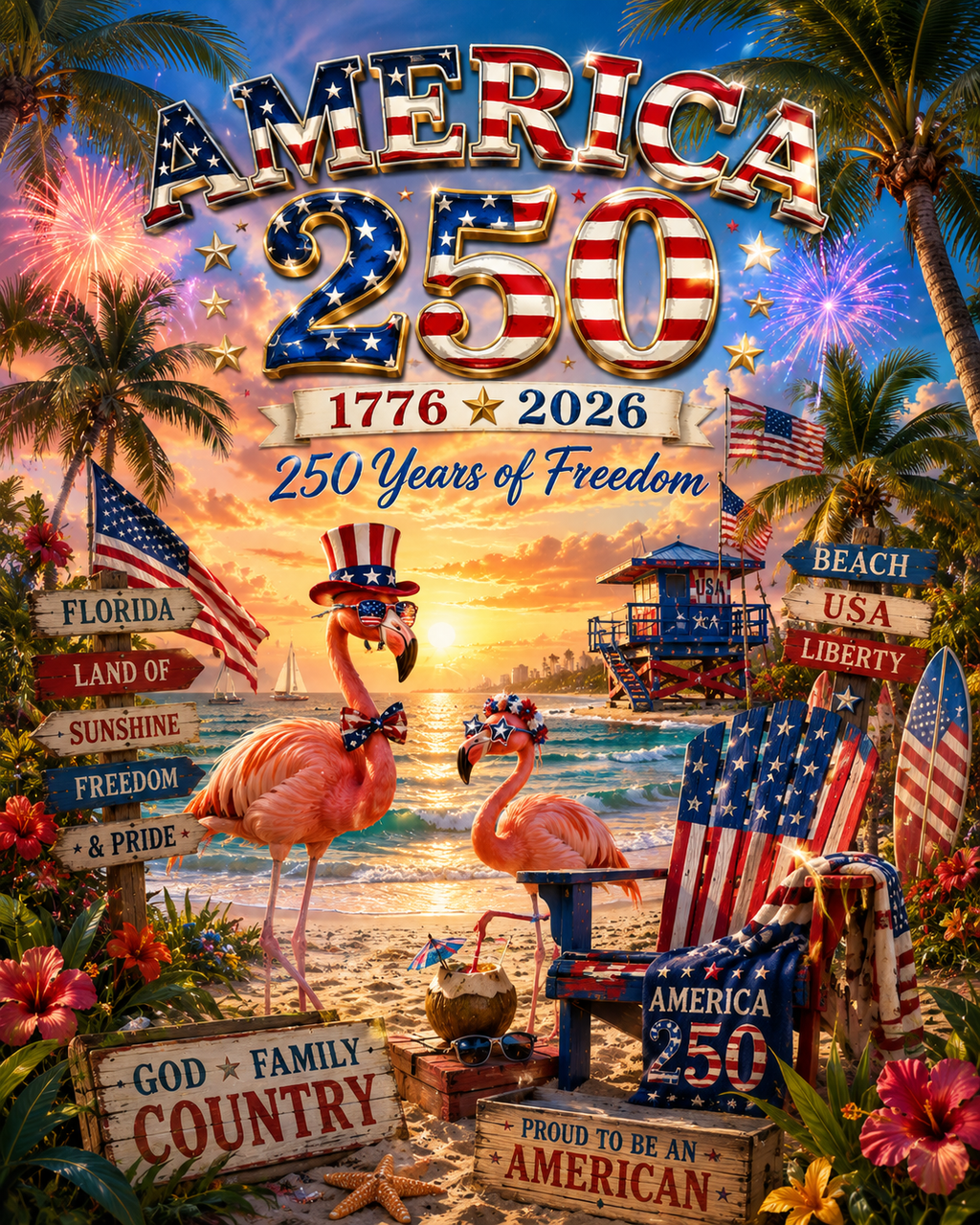 American 250 flamingo