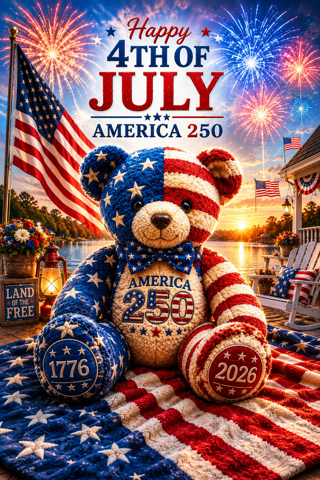 America's 250th Teddy Bear Blanket