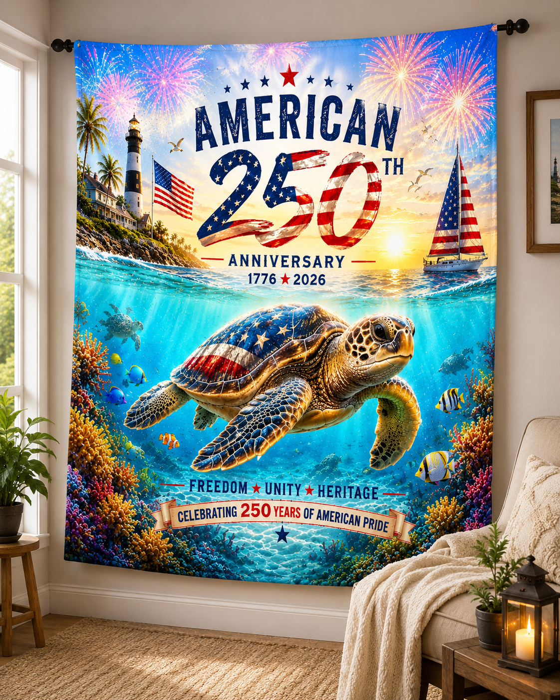 American 250 sea turle